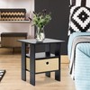 Furinno End Table Bedroom Night Stand, Petite, Espresso, Set of