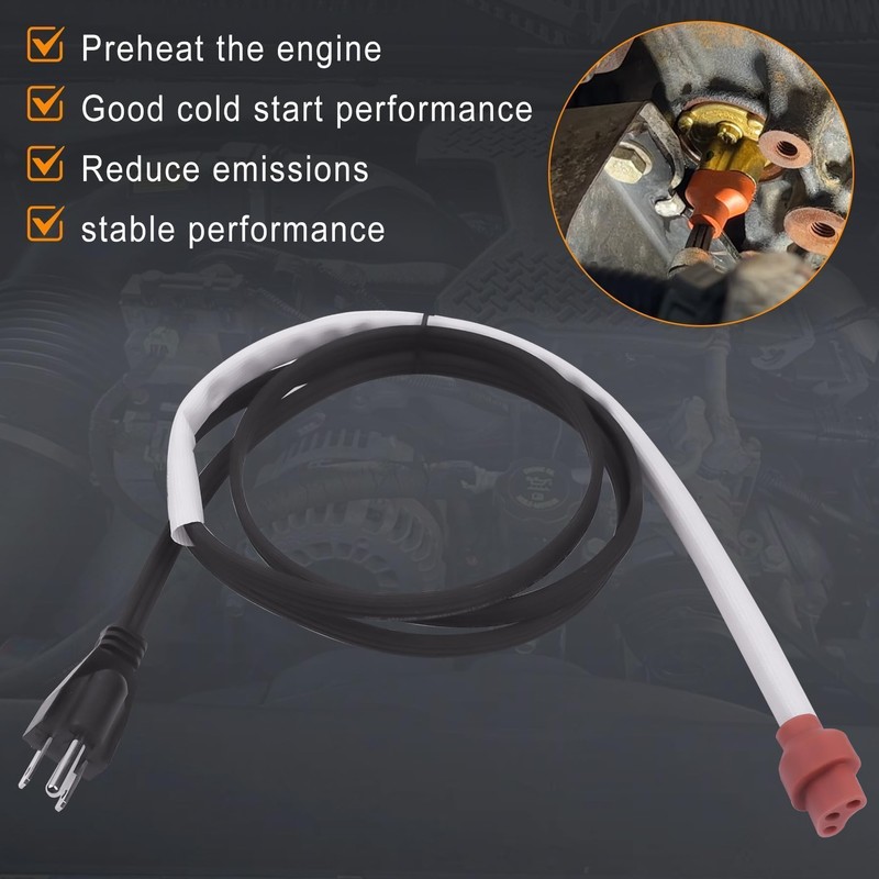 84303149 19301659 Block Heater Cord Compatible with 2001-2018 6.6 L