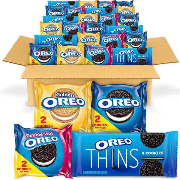 OREO Cookies Variety Pack, OREO Original, OREO Golden, OREO Double Stuf & OREO Thins, 56 Snack Packs