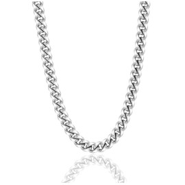 Cuban Link Chain for Men 9 mm 16 Inches Stainless Steel Mens Chain Chunky Necklace for Mens