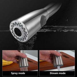 CGPOCMWGX Touch on Kitchen Single Handle Kitchen Automatic Sensor Kitchen Sink Taps with Pull Out Sprayer, Stainless Steel Touch Activated Faucet Brushed Finish