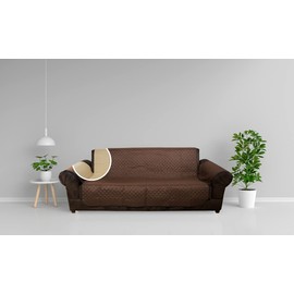 Condecora Protector Cubre Sala de Doble Vista, Funda de Sofá Reversible Impermeable Ultrasonic, Sillon Individual (1 Plaza)