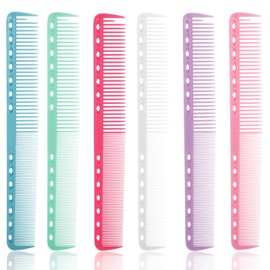 BOHUIZ 6Pcs Barber Comb, 7 Inch Carbon Fine Cutting Comb Anti Static Professional Clipper Combs for Men and Woman Hairdressing Comb Pack for Salon and Home(6 Colors)