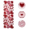 YINFUNG Valentines Table Runner Embroidered Heart Red Hot Pink 13x54IN