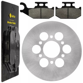 Caltric Rear Brake Disc Rotor W/Pad for Yamaha Rhino 660 YXR660 4X4 2004 2005 2006 2007