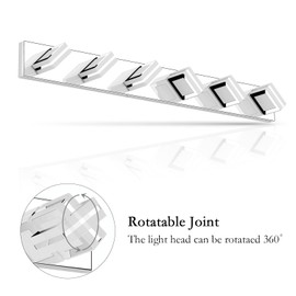 Ralbay Modern 6 Light Vanity Light Chrome Bathroom Vanity Lighting Fixtures Over Mirror Acrylic Up and Down Chrome Bathroom Wall Mounted Lights