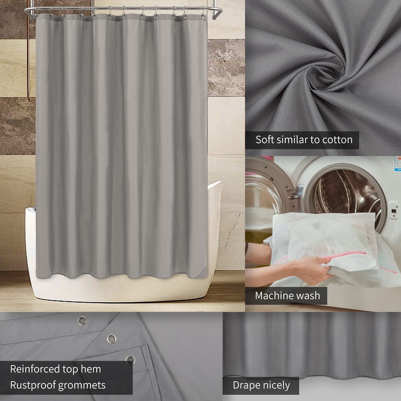 ALYVIA SPRING Stall Fabric Shower Curtain Liner Waterproof - 48"