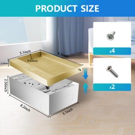 KYHSHJ Recessed Flat Hidden Socket Kit with 4 * 15A Receptacle+2 * 4.8A USB Charging Ports+2-Port RJ45 Datacom Receptacle. Corrosive Resistant Hardware,Brass
