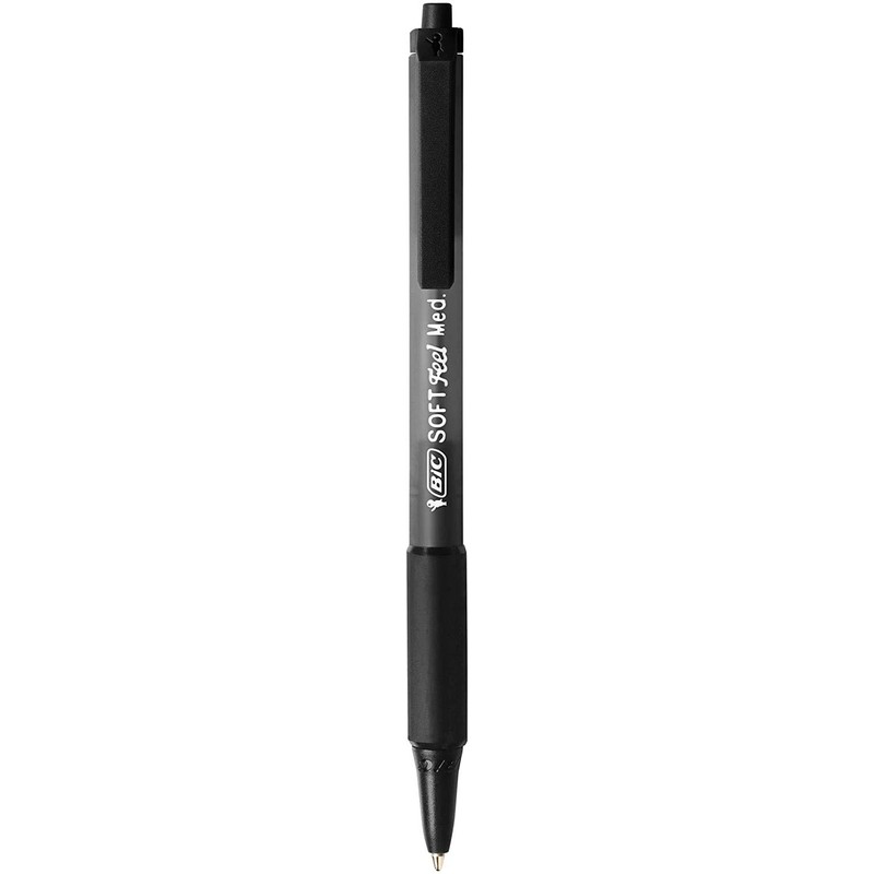 Bic Soft Feel Ballpoint Pen, Medium Point (1.0 mm), Black