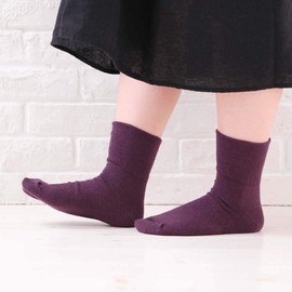 [Walking Bran Bag] Women's Non-Binding Socks, Rice Bran Fiber, Moisturizing, Opening, Loose Socks, Solid, Made in Japan, Gift, 9.1 - 9.8 inches (23 - 25 cm) (Purple)
