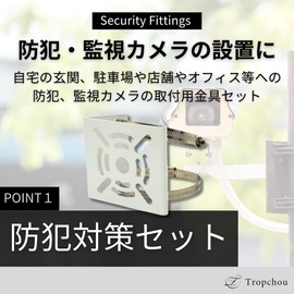 Tropchou Security Camera Mounting Hardware Cylinder Easy Stand Housing Stainless Steel White Set of 2