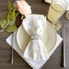Crystal Napkin Rings Set of 6,Handicraft Rhinestone Napkin Holders, Classic