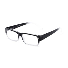 Rectangle Reading Glasses in Black/Clear Fade by Readers.com | The Althorpe | +1.25