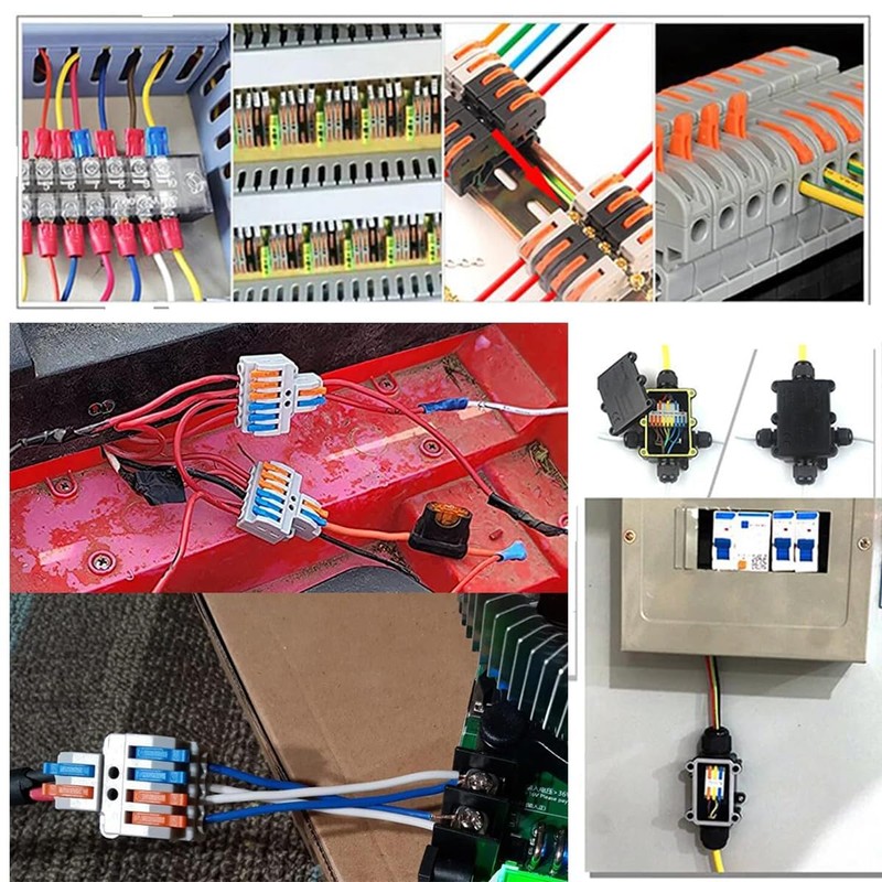 Teansic 10PCS DIN Rail Wiring Connectors,2 in 4 Out Quick