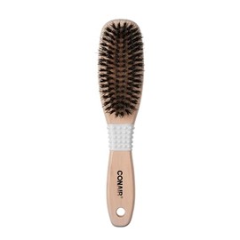 Conair Cepillo de cerdas de jabalí para mujer, mango de madera natural, cepillo de peinado para cabello elegante y liso, reduce el encrespamiento, aña