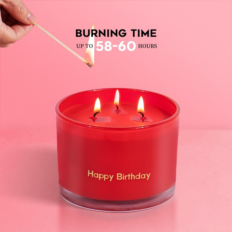 KONNI Red Rose Soy Candle Gift for Wife Women Happy