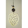 Extra Large Wood Cutout Pine Cone with Brown Wood and