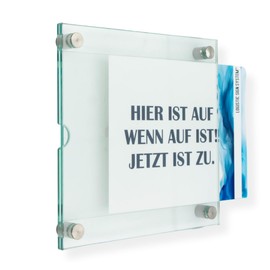 Logistic Sign System Removable frame, quick exchange of information with stainless steel holders, for practice, office, law firm (acrylic glass, DIN A5 landscape)