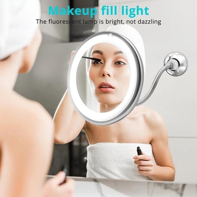 Gazaar Lighted Makeup Mirror, 10X Magnifying Makeup Mirror with Suction