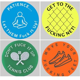 aoukoslt 4 Pcs Spicy/Aggressive Reminder to Keep You On Your Tennis Game - Tennis Vibration Dampener, Tennis Racket Dampener, The Best Tennis Gift for Every Player and Team, Tennis Racket Dampener