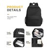 VECAVE School Backpack Black Waterproof Bookbag Casual Lightweight Travel Rucksack