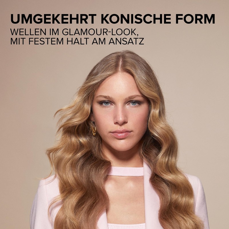 Bellissima Glam Waves, Lockenstab, konische Form, Display, 5 Temperaturen, Diamon-Keramik-