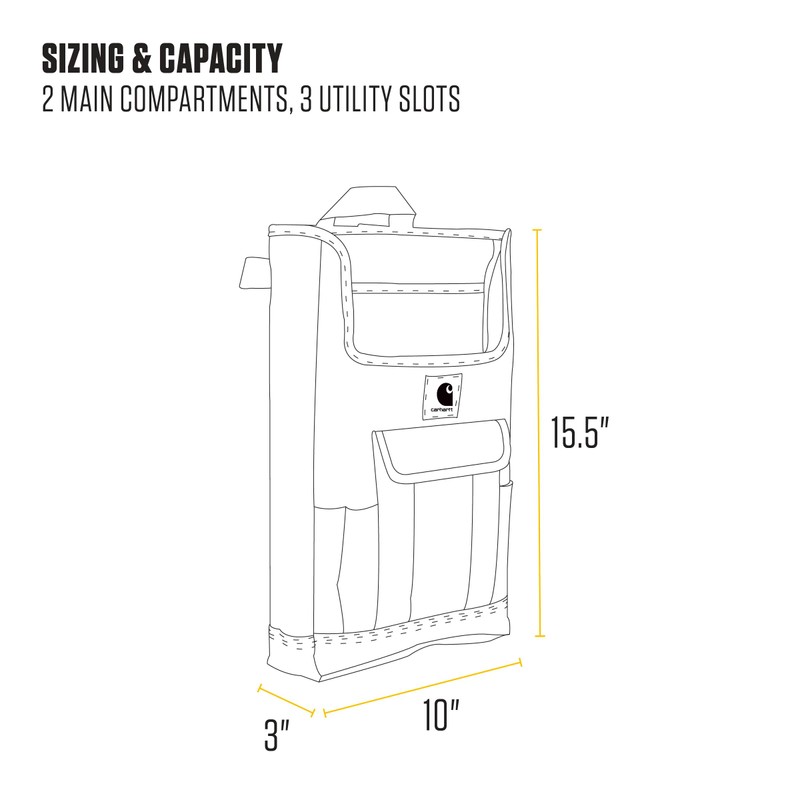 Carhartt Front Seat Car Organizer, Passenger Seat Storage & Organization