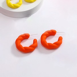 Colorful Twisted Rope Round Hoop Earrings Lightweight C Shape Acrylic Resin Earrings for Women Statement Fashion Geometric Earrings