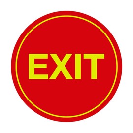 Signs ByLITA Circle Exit Sign (Red/Yellow) - Small