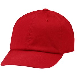 Gorra de béisbol de algodón suave y ligero, tamaño ajustable para niños de 2 a 9 años, Rojo, 6-9 años