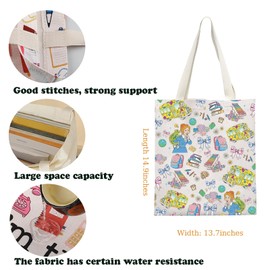 KUIYAI Magic Bus Inspired Tote Bag Teacher Appreciation Gift Magic School Canvas Bag Ms Frizzle Teacher Gift Coquette Bus Lover Gift (MagicSchoBusToteS)