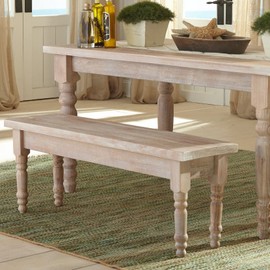 Grain Wood Furniture Valerie Solid Wood Bench with a Driftwood Finish
