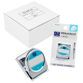 Nikken Stationery B2-MC30-10 Magnetic Clip, Small, 1.2 inches (30 mm) Wide, Strong, 10 Pieces, Silver