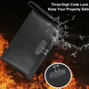 Fireproof Document Bag with Lock, 25*17cm Fireproof Waterproof Money Bag