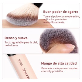 MAANGE Set de Brochas para Maquillaje 4PCS Brochas de Maquillaje Premium de Doble Punta Multi Usos con Estuche Brocha para Base Pulir Líquidos, Cremas, Polvos Ideal para Regalar(Beige+Negro)