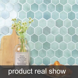 WoStick Fliesenaufkleber 3d Klebefliesen Küche Bad Küchenrückwand Folie Fliesen Selbstklebende Hexagon（10-Stück 30.5x30.5cm）