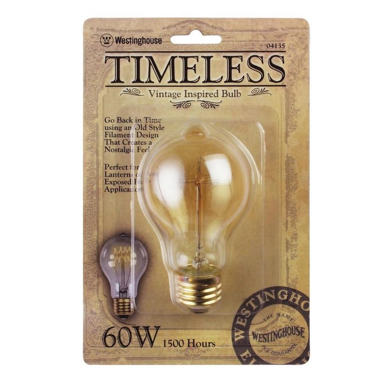 Westinghouse 0413500 60 Watt A19 Clear Timeless Vintage Inspired Bulb