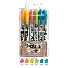 SPECIAL BUNDLE Includes: Ranger Tim Holtz 18 Distress Crayons: Sets #1, #2, #3 PLUS Tim Holtz Distress Crayons TIN (TDBK47902+TDBK47919+TDBK47926+THTDA56485)