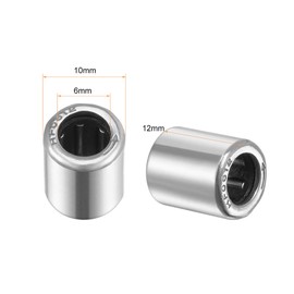 sourcing map HF0612 Needle Bearing Disposable Bearing 6 mm Bore 10 mm Outer Diameter 12 mm Width Pack of 2