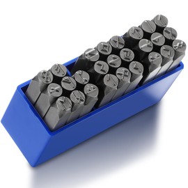 Lingvee Metal Stamp Set 6mm Steel Metal Stamping Tool Set Metal Stamps for Jewelry Making Punch Set for Metal Plastic Wood Leather Hand Stamping Projects, up to 56HRC (Viking Rune)