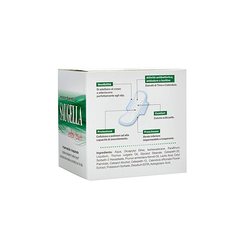 Saugella Cotton Touch assorbenti esterni notte ad azione antiodore con