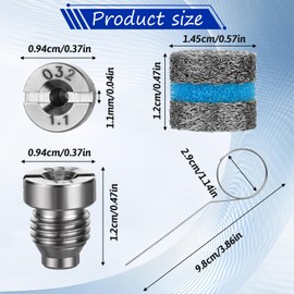 3Pcs 1.1mm Foam Cannon Orifice Nozzle Tips and Foam Maker Replacement Thread Nozzle and Mesh Filter for Snow Foam Lance, with Cleaning Needle, 3000 PSI