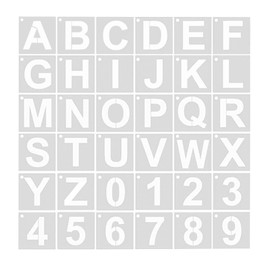 SyiXute 36 Piece Alphabet Stencils, 3 Inch Reusable Plastic Letter and Numbers Stencils for DIY School Art Projects, Wood, Wall, Chalkboard, Painting, Learning