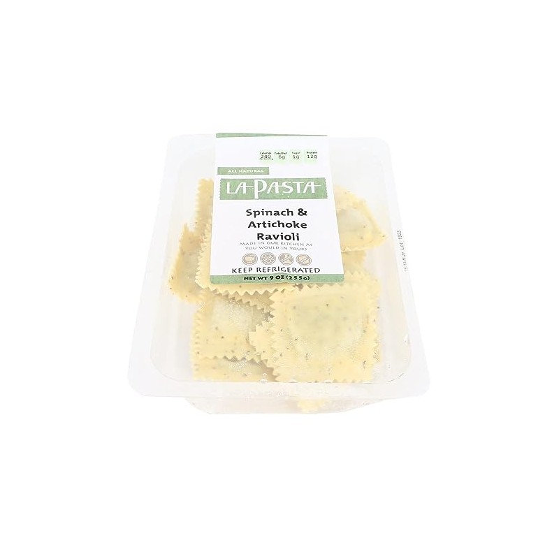 La Pasta Artichoke & Spinach Ravioli (Case of 8)