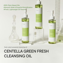 IUNIK Centella Green Fresh - Aceite limpiador suave de Centella Asiatica para control de poros y sebo, maquillaje y eliminación de protector solar, cuidado de la piel coreano, 6.7 fl oz