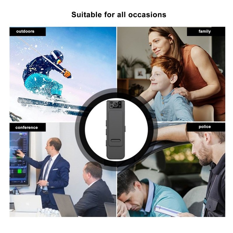 Body Mounted Camera 1080P 60FPS Back Clip Night Vision 130