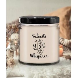 SpreadPassion Selenite Whisperer Candle - Soy Wax Candle - Hand Poured Novelty Candle
