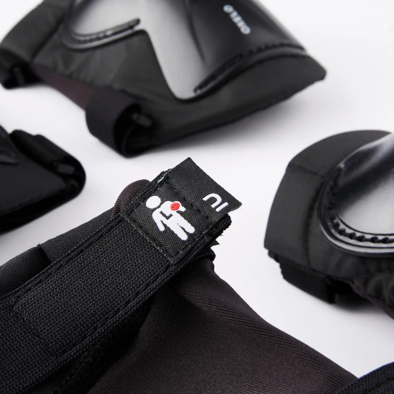 Kit De Protección Patinaje Para Niños 3x2 Skate Oxelo Negro