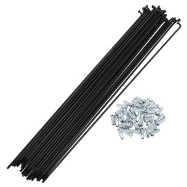 A ABSOPRO Bicycle Spoke 12G 11.3 inches (286 mm) Long Bicycle Wheel Spoke Carbon Steel Black 1 Set