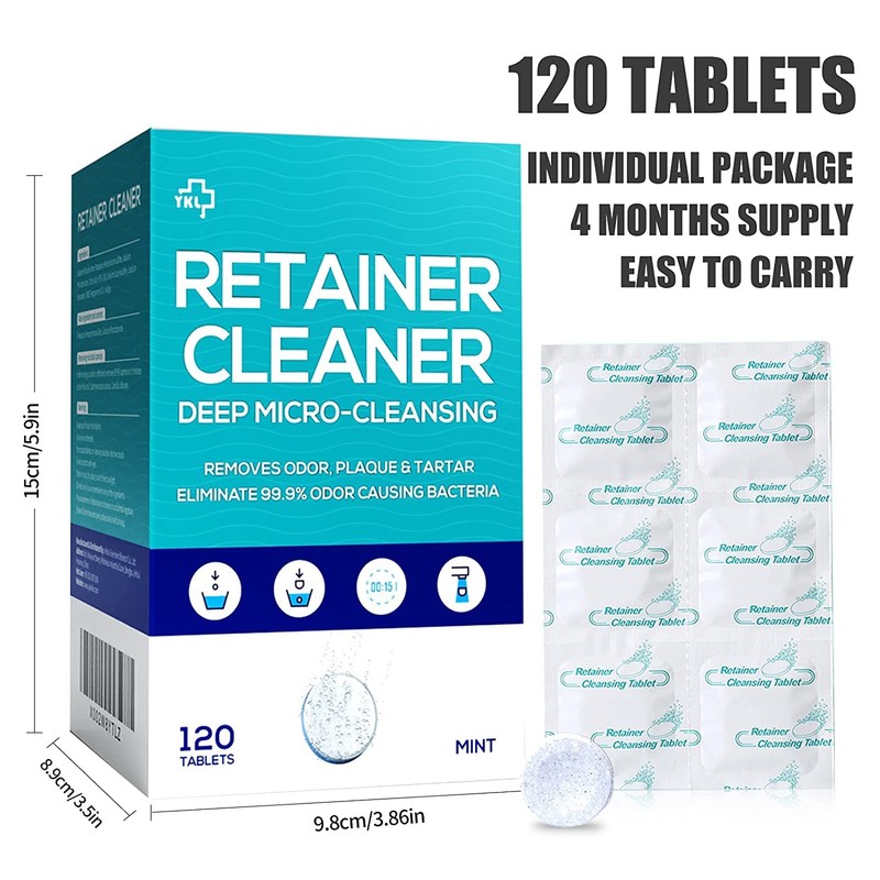 Y-Kelin Retainer and Denture Cleaner 120 Tablets for 4 Months